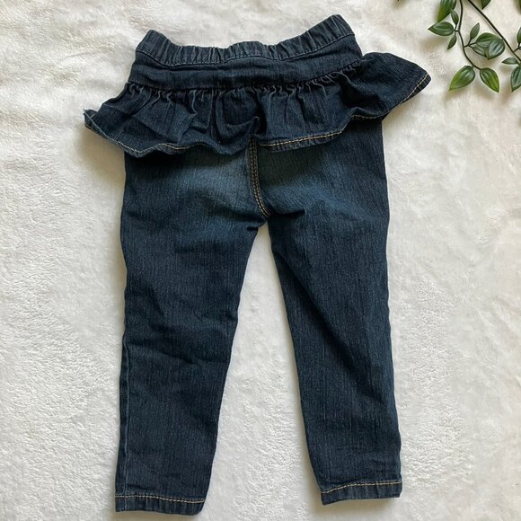 Gymboree Toddler Denim Jeans 18-24M | Blue Ruffle Peplum EUC - Picture 8 of 13